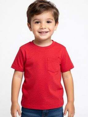 Boy’s Classic Short Sleeve Pocket T-Shirt - Red